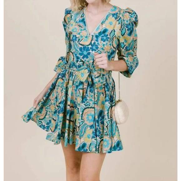 LAROQUE Dresses & Skirts - NEW LAROQUE emma mini dress in sapphire daisy